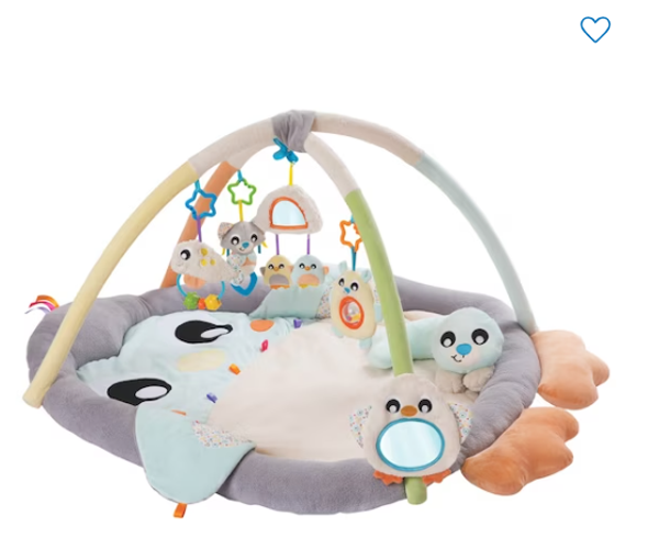 Playgro Spiel Krabbeldecke Pinguin für Babys Erlebnis Spielbogen Bunt