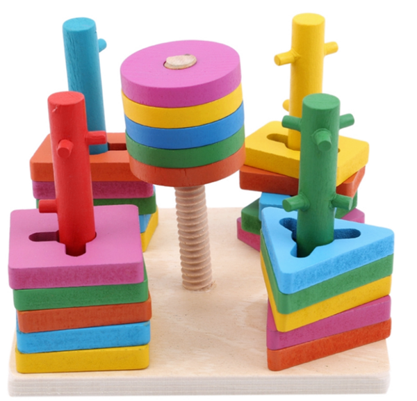 Motorikspiezeug  Geometrisches Holzpuzzle