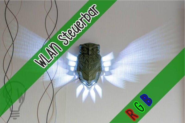 Nachteule LED mit Flügel-Lichteffekten (Fernbedienung Optional)