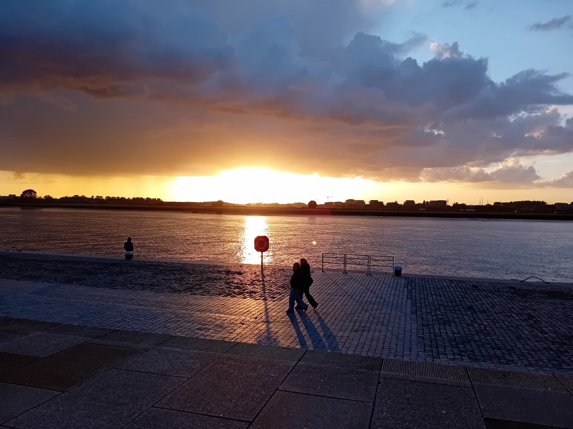 glimmer, zonsondergang, natuur, rivier