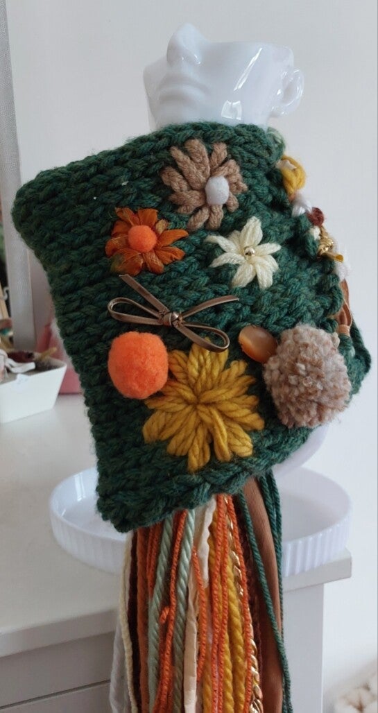 Echarpe bijoux tons vert