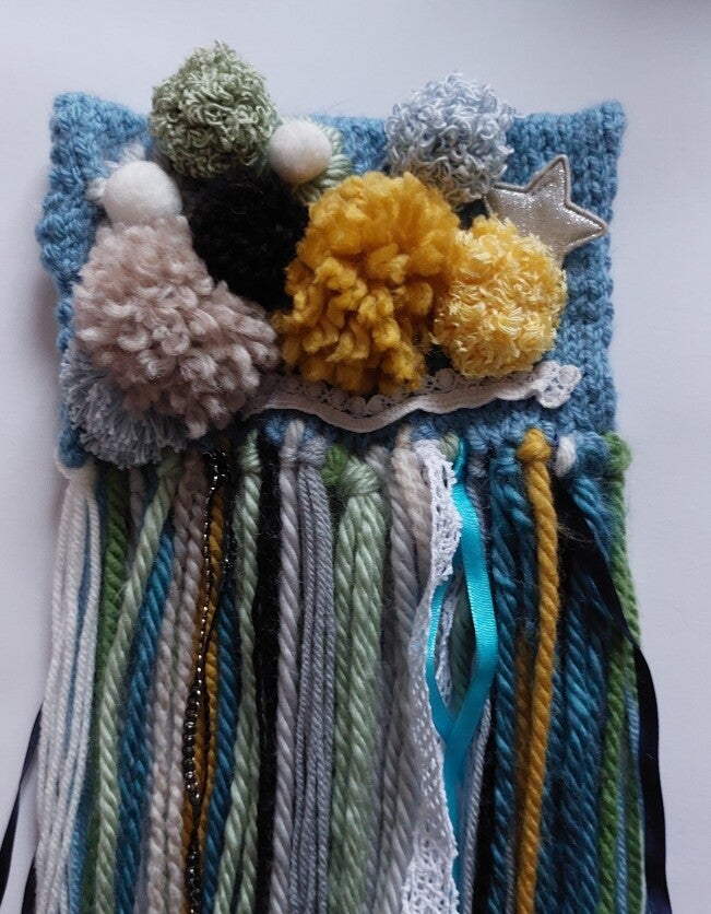 Echarpe bijoux tons bleu