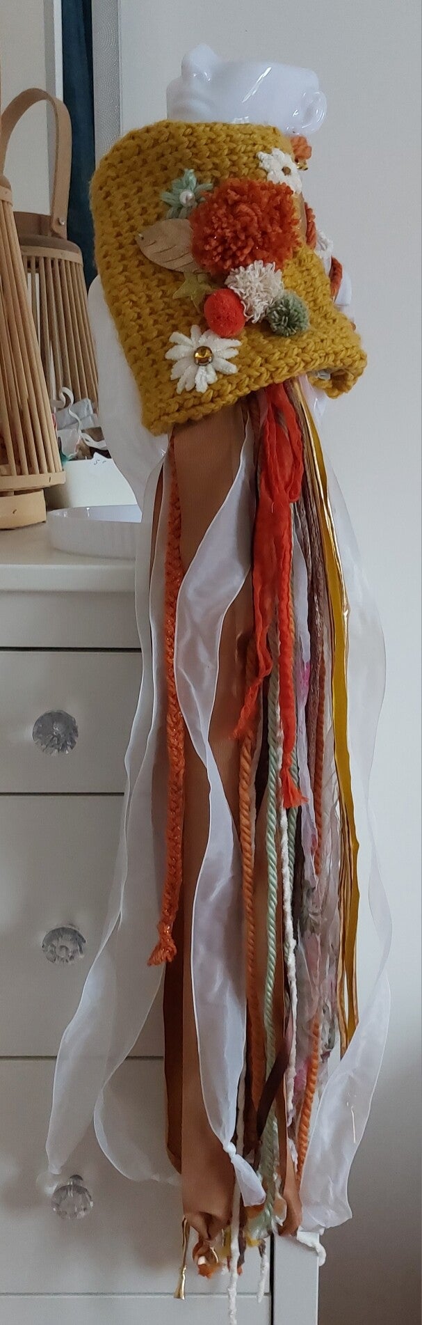 Echarpe bijoux tons ocre