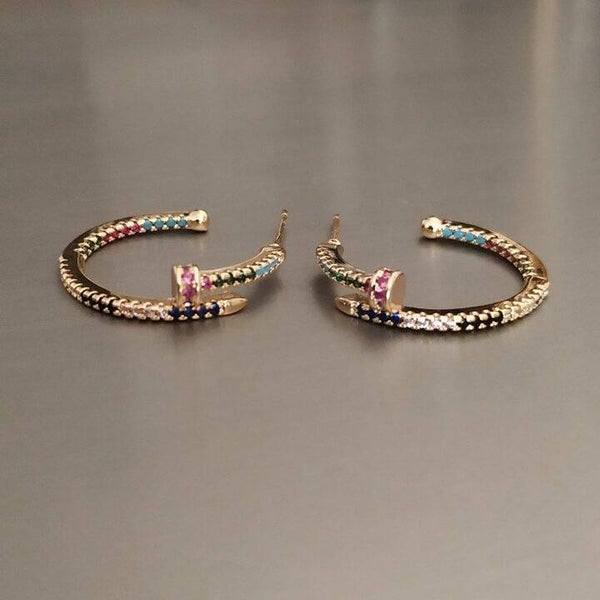 Pendientes Clavo Multicolor