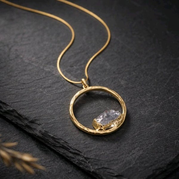 Collar Colgante Drusa Cuarzo