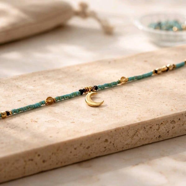 Collar Piedra Natural y Luna