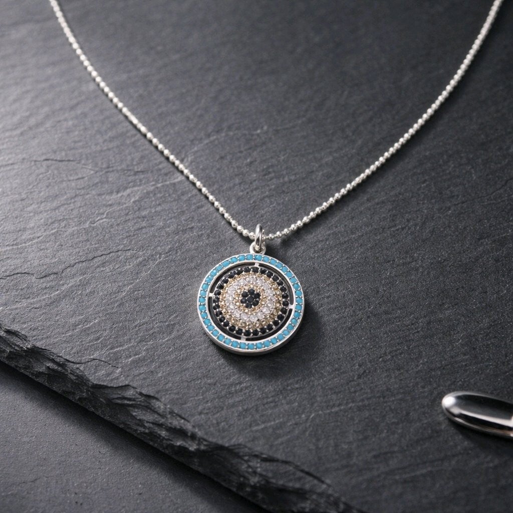 Collar Mandala Plata Diamantada