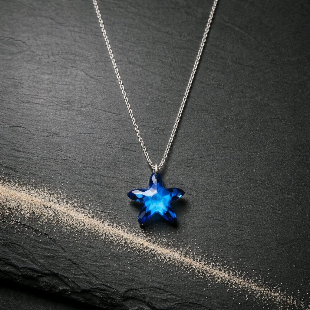 Collar Plata y Estrella de Mar Swarovsky