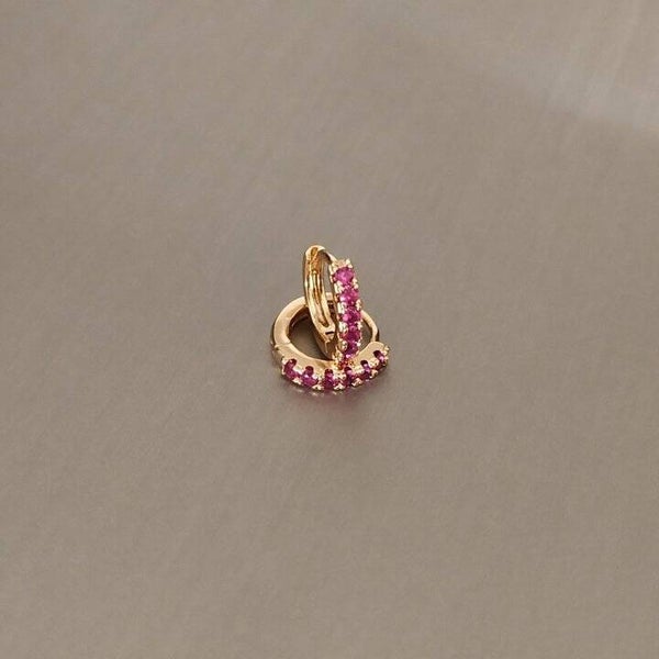 Mini Argollas Rubí Fresa