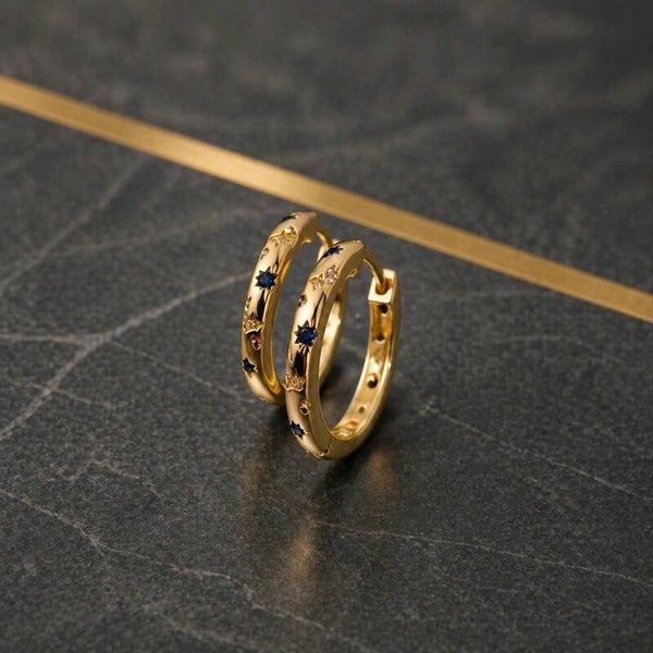 Pendientes "Noche Estrellada" 2 cms.