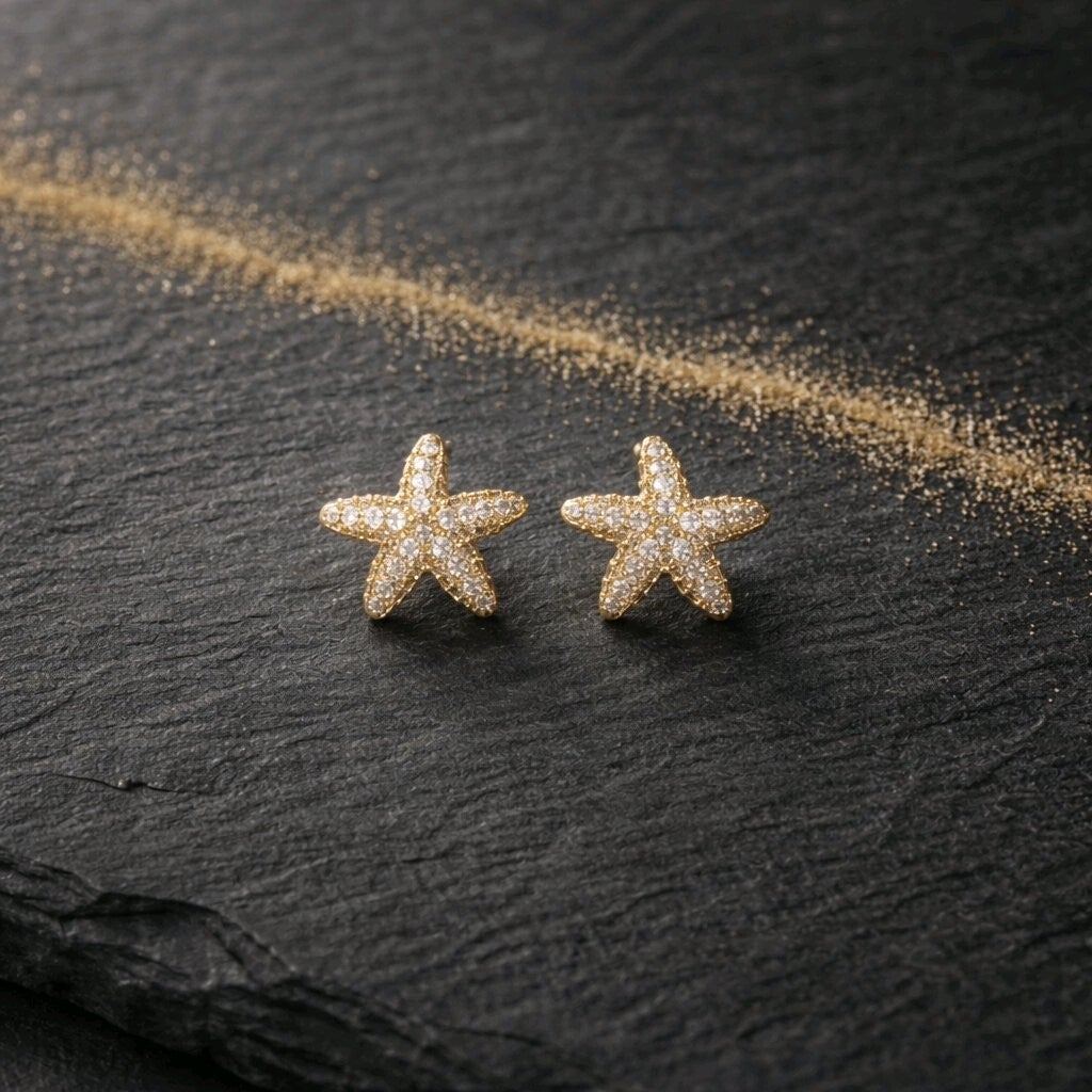 Pendientes Estrella de Mar Brillos