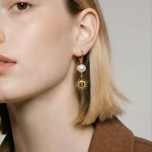 Pendientes Perla y Sol