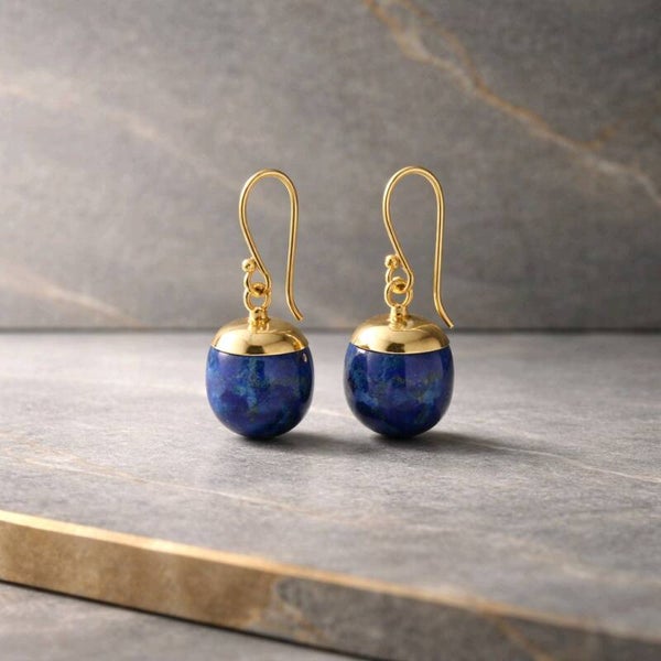 Pendientes Plata y Oro Lapislázuli