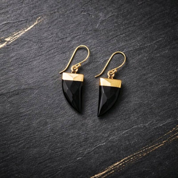 Pendientes Plata y Oro Ónix