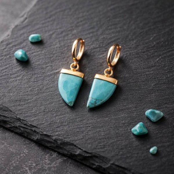 Pendientes Argolla con Turquesa