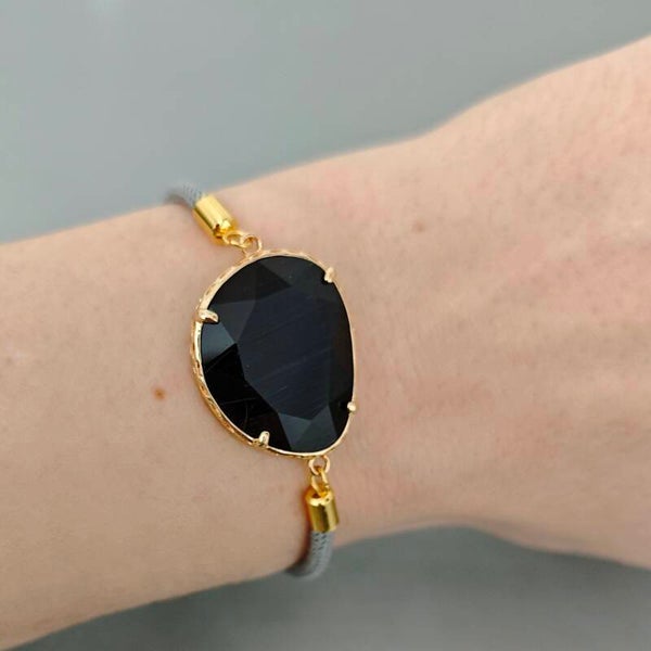 Pulsera Piedra Ágata Baño Oro