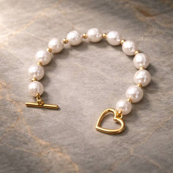 Pulsera Perla Barroca Corazón