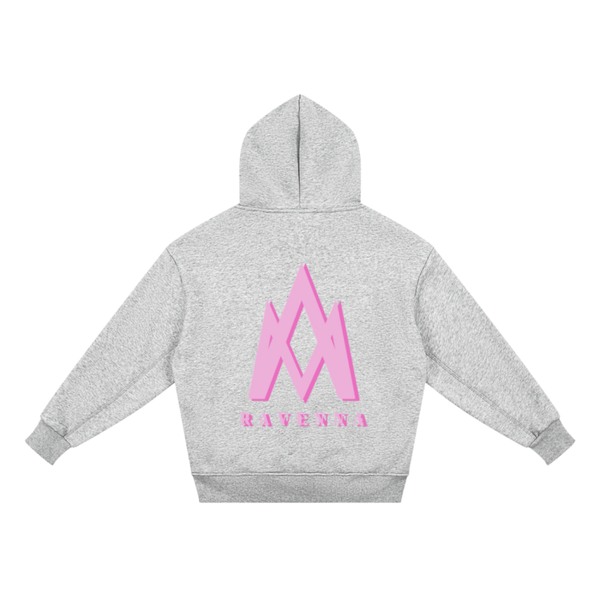 Kids Pink Double Logo Oversized Hoodie