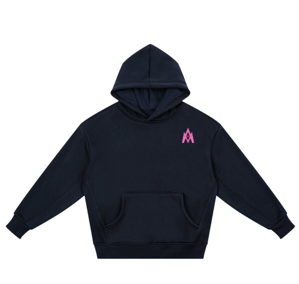 Kids Valentines Navy and Pink Oversized Hoodie