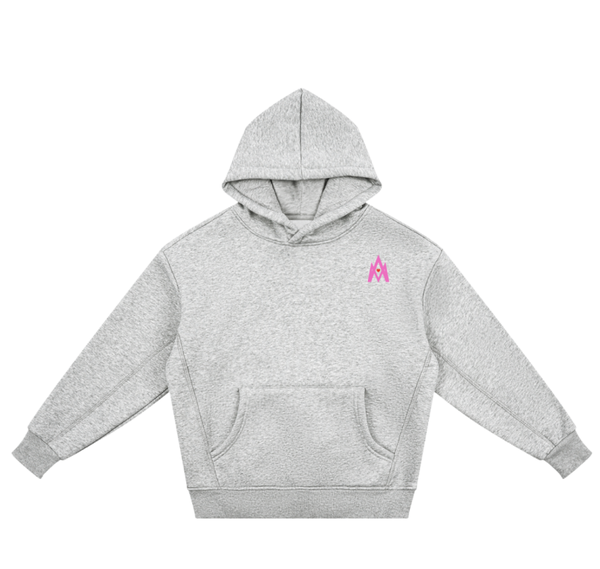 Kids Valentines Grey and Pink Oversized Hoodie