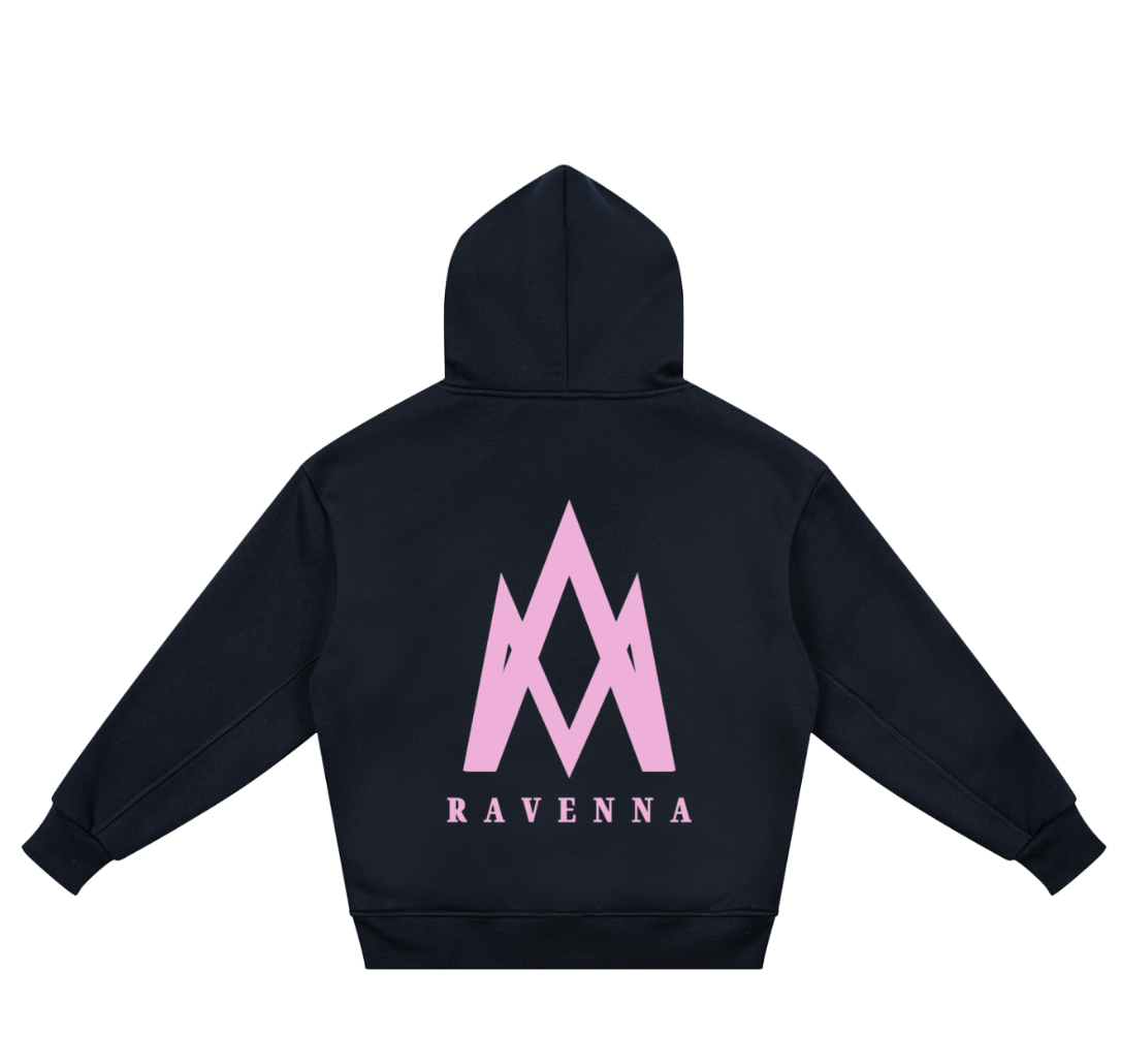 Kids Navy Pink Oversized Hoodie