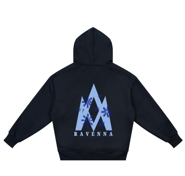 Kids Navy Snowflake Oversized Hoodie
