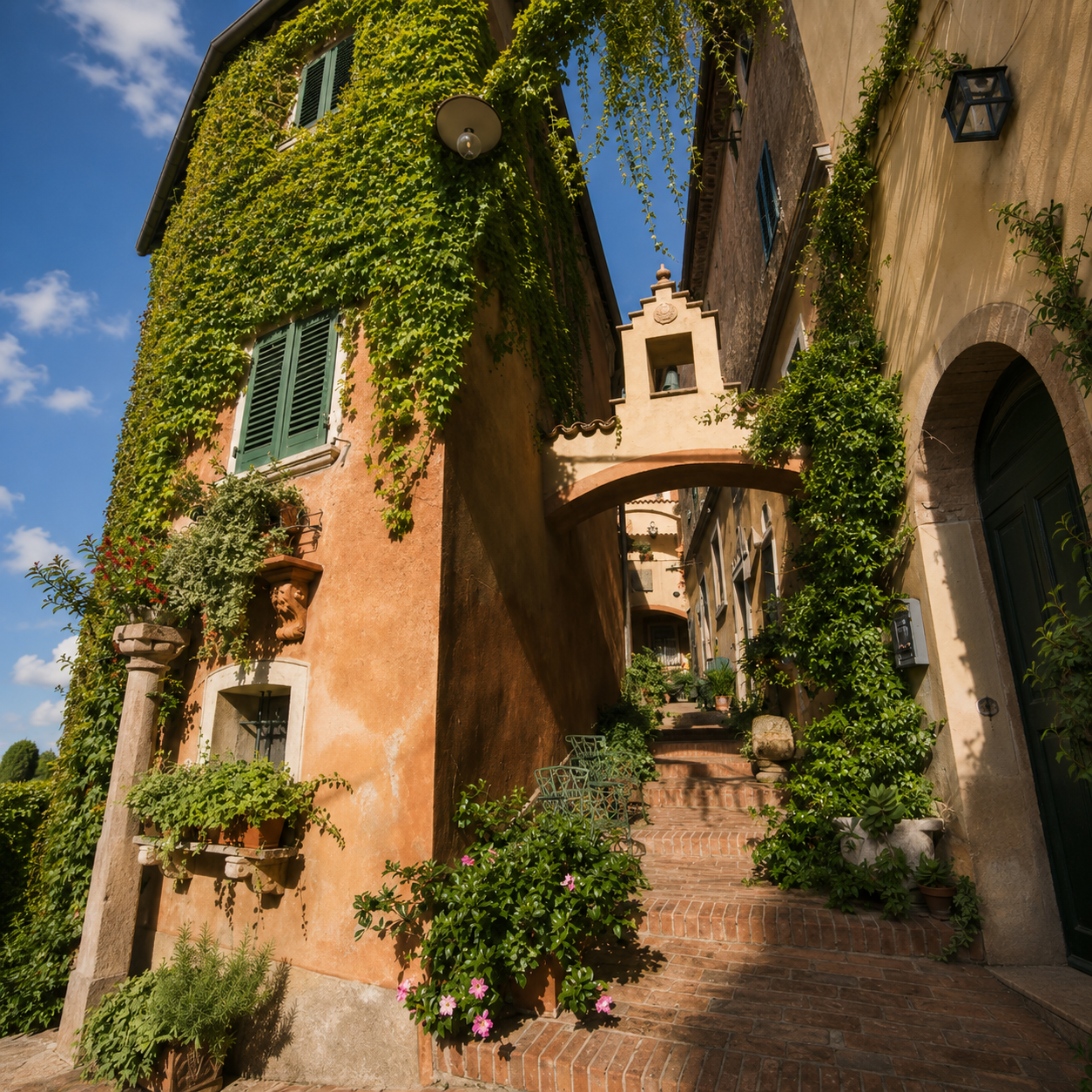 The picturesque Borgo district in Lajatico with its charming historic houses and narrow streets.