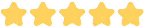 "Five out of five stars rating.