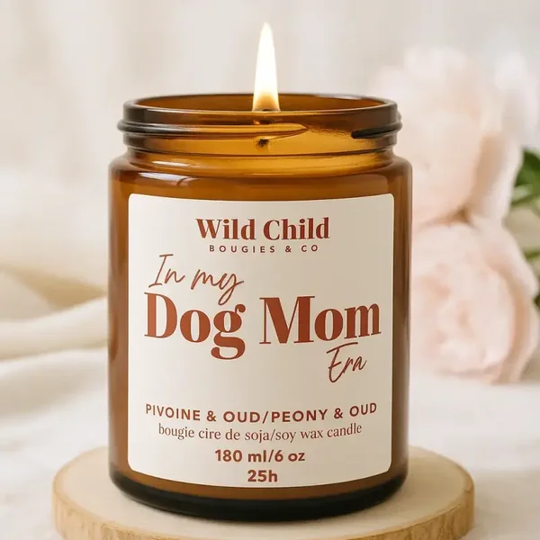 "In My Dog Mom Era" Sojawax kaars - Verschillende geuren