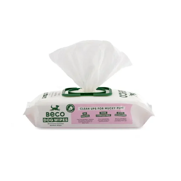 Beco - Bamboo Dog Wipes - Coconut Scented - 80 Pack