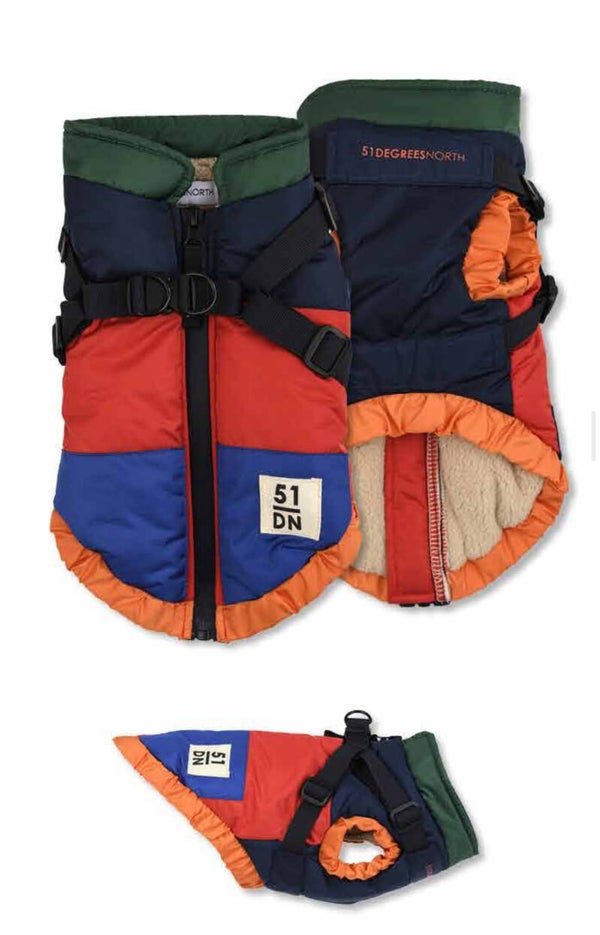 51DN - Color Block Harness Coat - So Blue