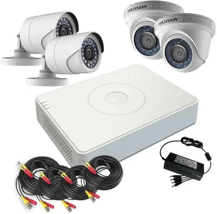 Hikvision – Kit DVR 4 canaux + 2 caméras bullet + 2 caméras turret 2 MP
