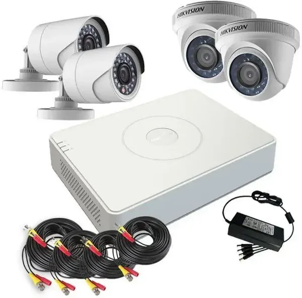 Hikvision – Kit DVR 4 canaux + 2 caméras bullet + 2 caméras turret 2 MP