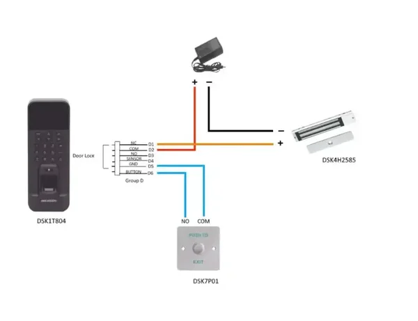 Hikvision – Kit terminal biométrique 1 porte (empreinte, badge, code) DS-KAS261 Hikvision – Kit terminal biométrique 1 porte (empreinte, badge, code)