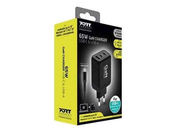 Alimentation 65 W - Type C GaN + câble Type C 2 m - UE