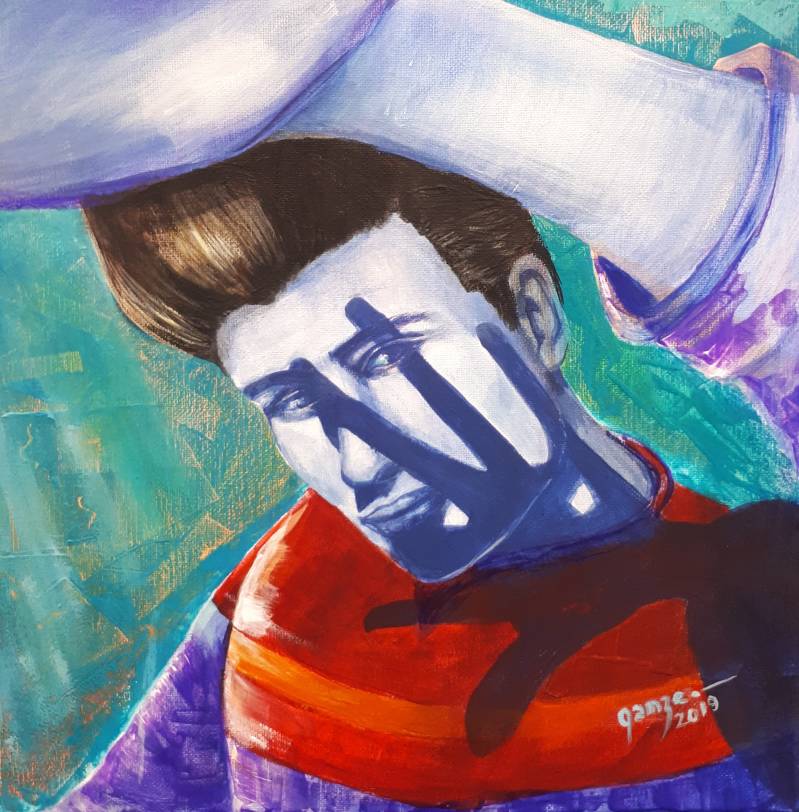 Origineel Schilderij van Gamze Damen - Boy under sunlight 2019