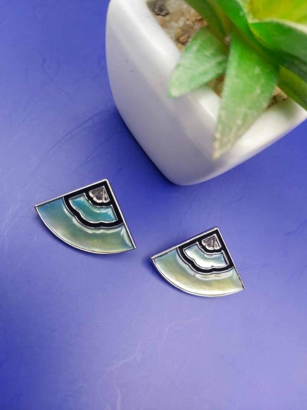 Duri Alaskan Abalone Geometric Earrings