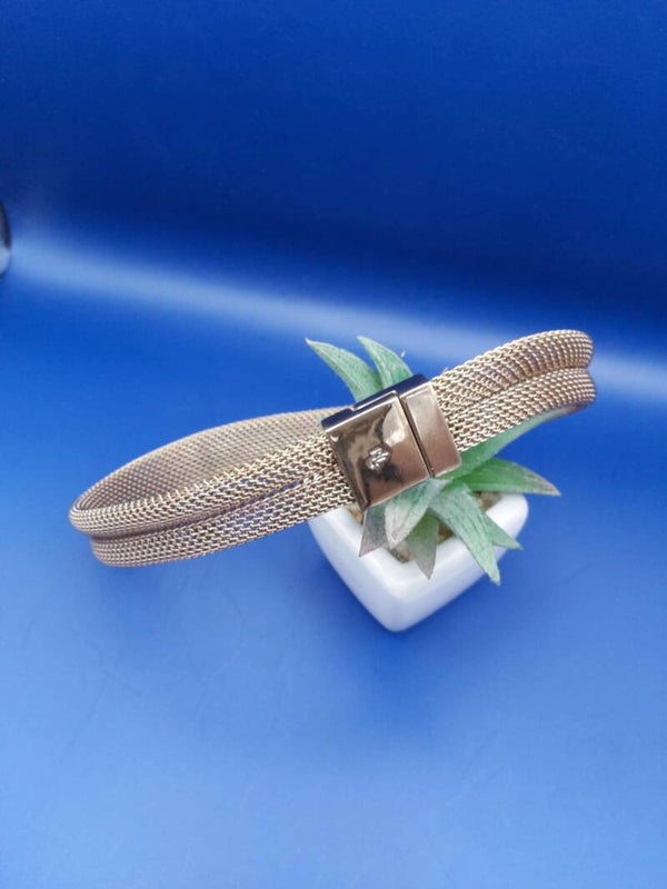 Lauren Ralph Lauren Gold Braided Mesh Choker Necklace