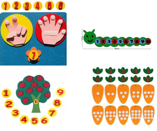 Kid Montessori Felt Numbers Math Early Education Learning Teaching Aid
