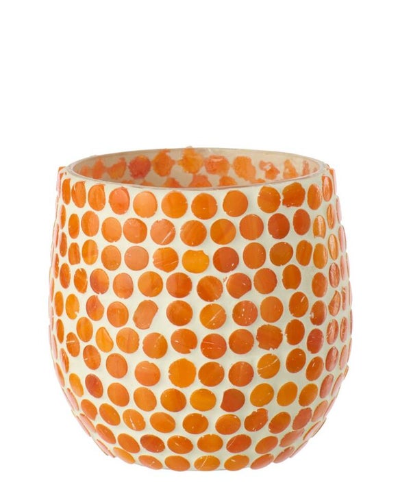 Kaarshouder Mozaïek glas oranje
