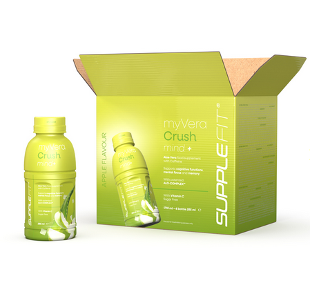 MYVERA CRUSH Mind + : Soutient les fonctions cognitives, la concentration et la mémoire (6 bouteilles de 285ml))