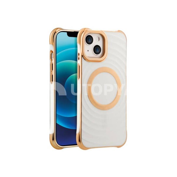 Coque Glam MagSafe iPhone 12 Mini/13 Mini (Blanc Antique)