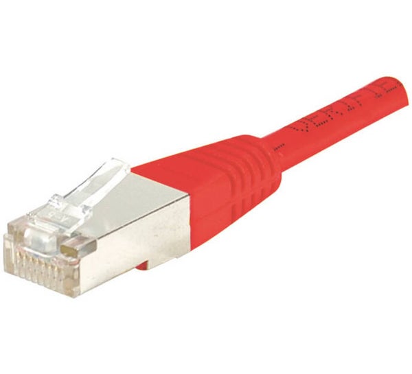 Cordon RJ45 croisé catégorie 6 S/FTP rouge - 10 m
