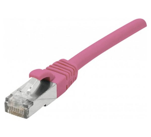 Cordon RJ45 catégorie 6A F/UTP LSOH snagless rose - 25 m