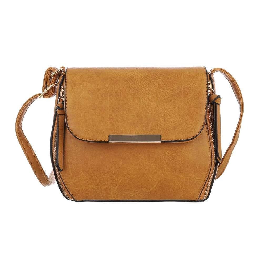 Dudlin fashionable crossbodytas - Mosterd met gouden sluiting