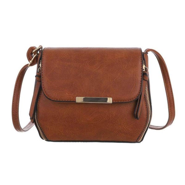 Dudlin fashionable crossbodytas - Bruine met gouden sluiting