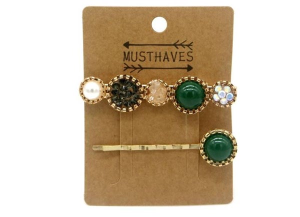 Haarclip groen - met 2 clips