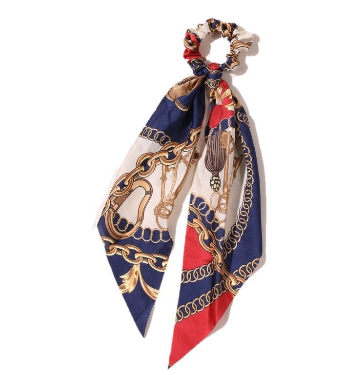 Scrunchie haarstrik - design blauw