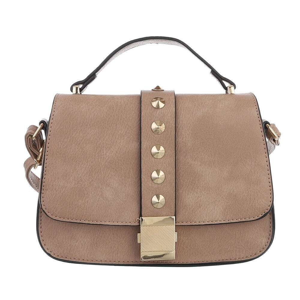 Dudlin stijlvolle crossbodytas - Taupé met gouden look