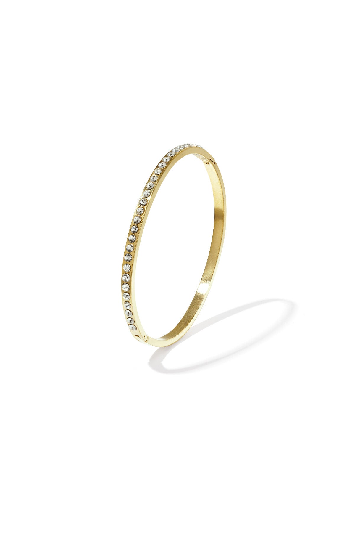 Bangle met rij steentjes Goud
